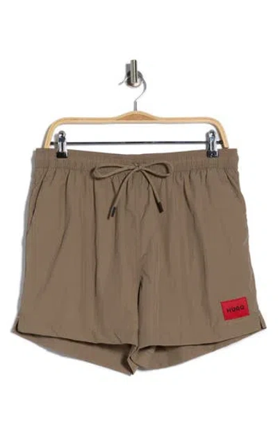 Hugo Boss Boss Dominica Swim Trunks In Brown
