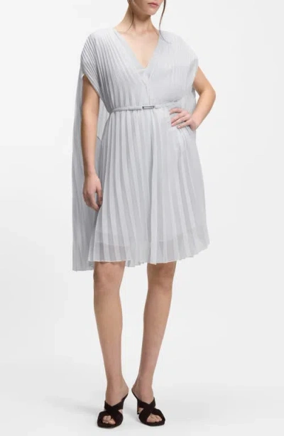 Hugo Boss Boss Doplisse Cape Belted Dress In Gray