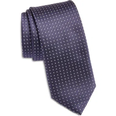 Hugo Boss Boss Dot Print Silk Blend Tie In Blue