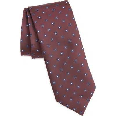 Hugo Boss Boss Dot Tie In Dark Red