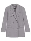 Hugo Boss Boss Double-breasted Blazer In Gray