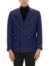 Hugo Boss Boss Double-breasted Jacket In Blue