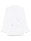 HUGO BOSS BOSS DOUBLE-BREASTED LINEN BLAZER WITH STRUCTURED SHOULDERS