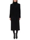Hugo Boss Long Single Breasted Coat Pockets In Black
