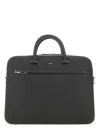 Hugo Boss Document Bag With Logo In Gray