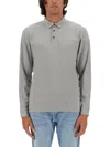 Hugo Boss Organic-cotton Polo Shirt With Embroidered Logo In Grey