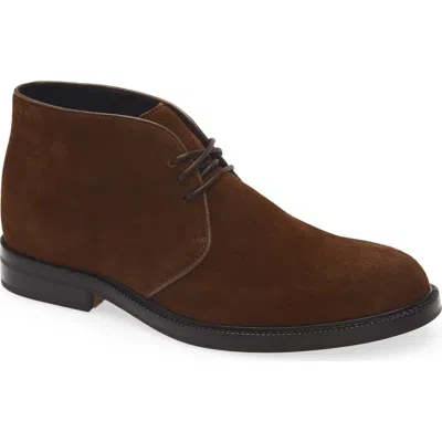 Hugo Boss Boss Dresletic Suede Chukka Boot In Brown