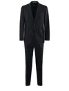 Hugo Boss Boss Slim Fit Wool Blend Suit With Micro Pattern In Black