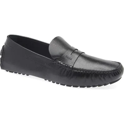 Hugo Boss Boss Driver Penny Loafer In Black