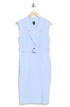 Hugo Boss Boss Drupe Belted Wrap Dress In Blue