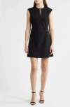 Hugo Boss Boss Dumia Belted A-line Dress In Black