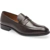 Hugo Boss Boss Eastside Penny Loafer In Dark Brown