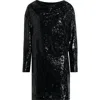 Hugo Boss Boss Ebiba Sequin Long Sleeve Dress In Black
