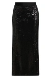 Hugo Boss Boss Ebibi Sequin Midi Skirt In Black
