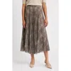 Hugo Boss Boss Edrisa Pleated Midi Skirt In Brown
