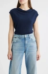 Hugo Boss Boss Elamma Cap Sleeve Top In Blue