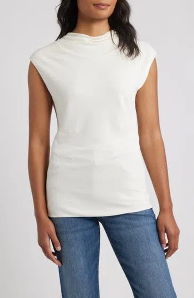 Hugo Boss Boss Elamma Cap Sleeve Top In Open Wht