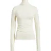 Hugo Boss Boss Elavu Turtleneck Top In White