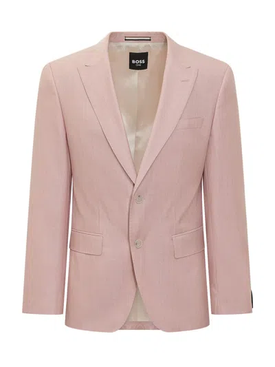 Hugo Boss Boss Elegant Blazer With Revered Buttons In Pink