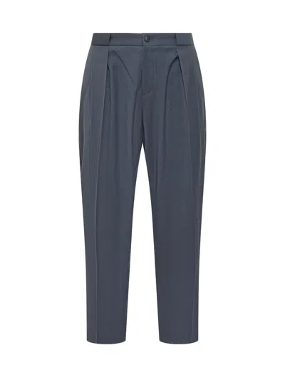 Hugo Boss Boss Elegant Front Closure Trousers With Pleats In Blue