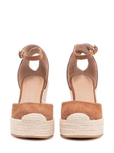 Hugo Boss Boss Elevated Heeled Sandals With Ankle Strap In Brown