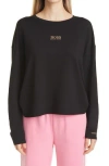 Hugo Boss Boss Elina Active Relaxed Fit Sweatshirt In Black