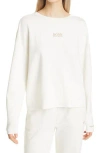 Hugo Boss Boss Elina Active Relaxed Fit Sweatshirt In Soft Cream