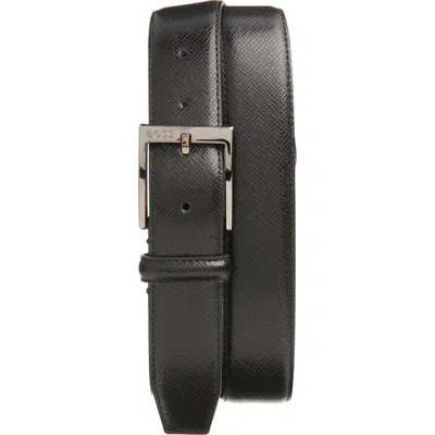 Hugo Boss Boss Elloy Leather Belt In Black
