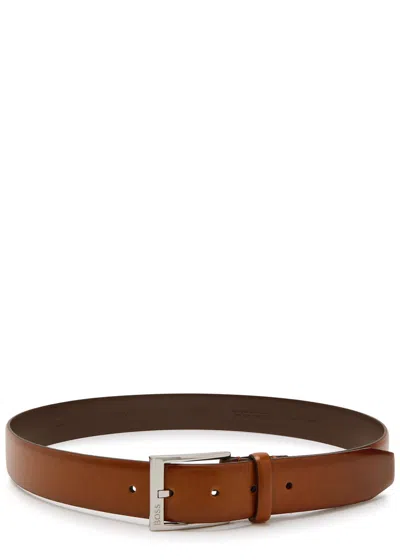 Hugo Boss Boss Cintura Elloy In Pelle In Brown