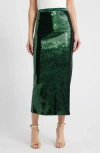 Hugo Boss Boss Eluxia Sequin Midi Skirt In Court Green