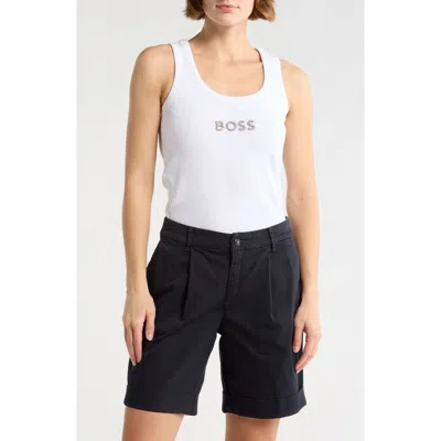Hugo Boss Boss Ematite Embellished Tank Top In White