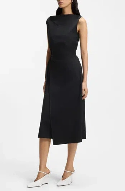 Hugo Boss Boss Emiaky Sleeveless Midi Dress In Black