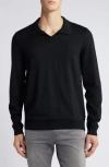 Hugo Boss Boss Enord Long Sleeve Wool Polo Sweater