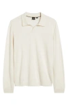 Hugo Boss Boss Enord Long Sleeve Wool Polo Sweater In White