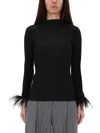 Hugo Boss Boss "ephedera" Top With Removable Feathers In Multi