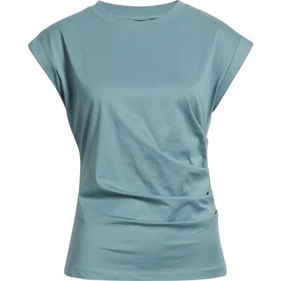 Hugo Boss Boss Epka Strong Shoulder Jersey Top In Blue