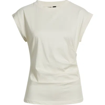 Hugo Boss Boss Epka Strong Shoulder Jersey Top In White