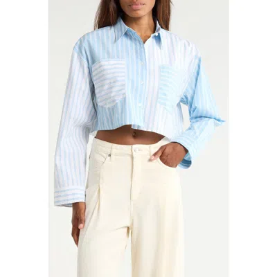 Hugo Boss Boss Erisa Cropped Shirt In Blue