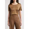 Hugo Boss Boss Esandy Mixed Media T-shirt In Teak