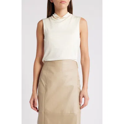 Hugo Boss Boss Esensa Cowl Neck Shell In Soft Cream