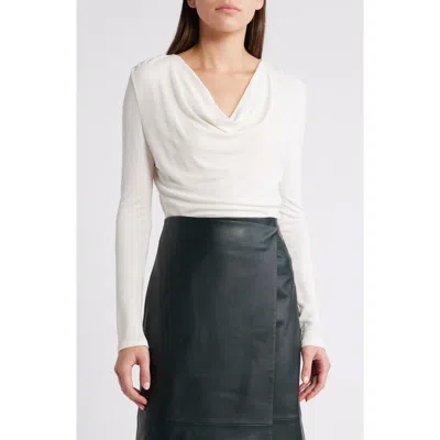 Hugo Boss Boss Eseyana Cowl Neck Top In Open Wht