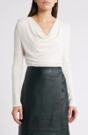 Hugo Boss Boss Eseyana Cowl Neck Top In Soft Cream