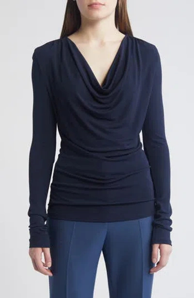 HUGO BOSS BOSS ESEYANA DRAPE NECK KNIT TOP