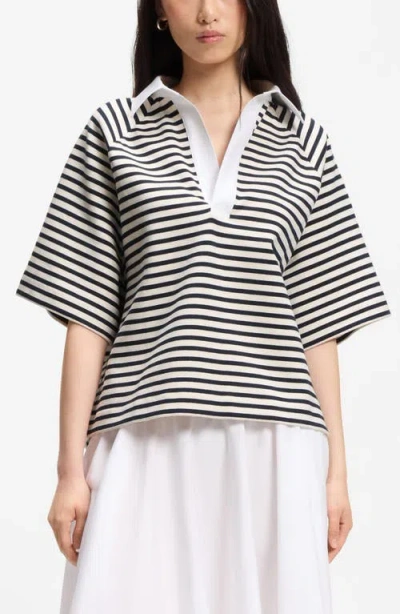 Hugo Boss Boss Essipa Stripe Polo Top In Multi