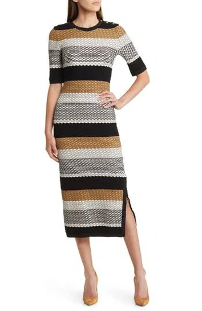 HUGO BOSS BOSS ETANAH STRIPE MIDI DRESS