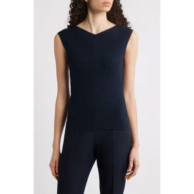 Hugo Boss Boss Faitini Rib Sleeveless Top In Dk Bu