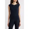 Hugo Boss Boss Faitini Rib Sleeveless Top In Sky Captain