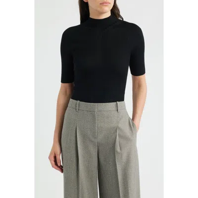 Hugo Boss Boss Faleri Virgin Wool Rib Sweater In Black