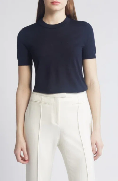 Hugo Boss Boss Falyssiasi Wool T-shirt Sweater In Blue