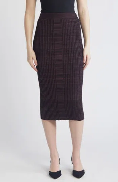 Hugo Boss Farmina Ribbed Midi Skirt In Purple